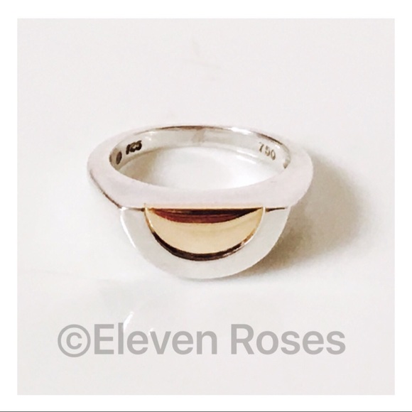 Movado Jewelry - Movado Sterling & 18k Gold Radius Ring